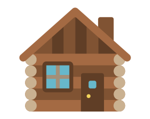 Wood cabin icon