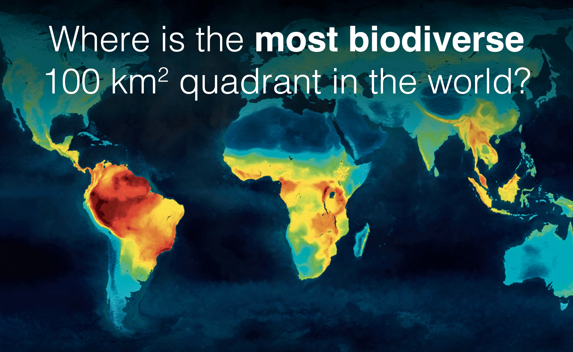 Map showing the world’s biodiversity gradient