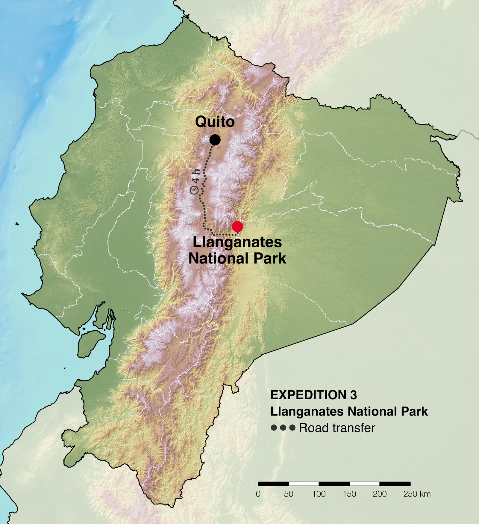 Map of the third expedition of the Ecuador Rare Snake Census