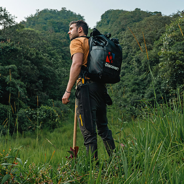 Image showing Alejandro Arteaga in the field during an expedition to Reventador Volcano, Ecuador