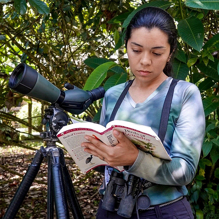 Portrait of ornithologist and tour leader Ana Santacruz