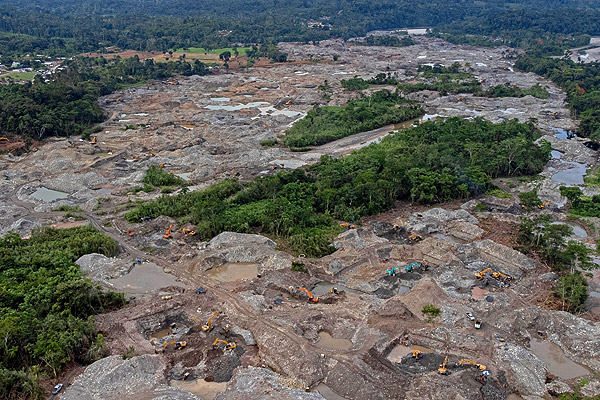 Image showing the destruction of the Amazon rainforest due to gold mining